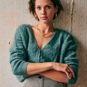 BNWT Sézane Lison Jumper Peacock Blue